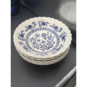 vtg. J & G Meakin Classic Bowls Blue Nordic England Set of 5 English Ironstone